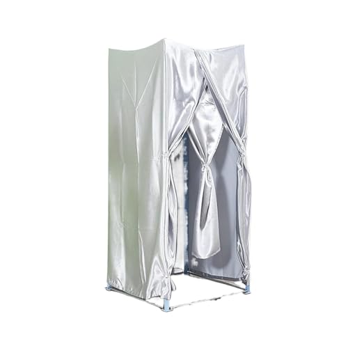 Qxmiguel Prüfraum Einfache zusammenklappbare Umkleidekabine Ankleidezimmer Compatible with den Boden eines Bekleidungsgeschäfts Sichtschutz einfach zu montieren Umkleidezimmer(Silver,0.8 * 0.8 * 2m) von Qxmiguel