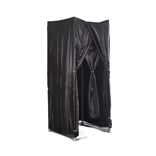 Qxmiguel Prüfraum Einfache zusammenklappbare Umkleidekabine Ankleidezimmer Compatible with den Boden eines Bekleidungsgeschäfts Sichtschutz einfach zu montieren Umkleidezimmer(Svart,1 * 1 * 2m) von Qxmiguel