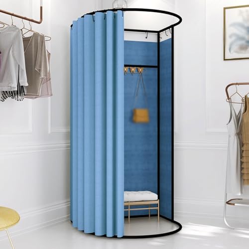 Qxmiguel Prüfraum Mobile Umkleidekabine, abnehmbare tragbare Ankleidekabine, Sichtschutz, Umkleidekabine Compatible with das Home-Office-Einkaufszentrum Umkleidezimmer(Blue B,100 * 95cm) von Qxmiguel