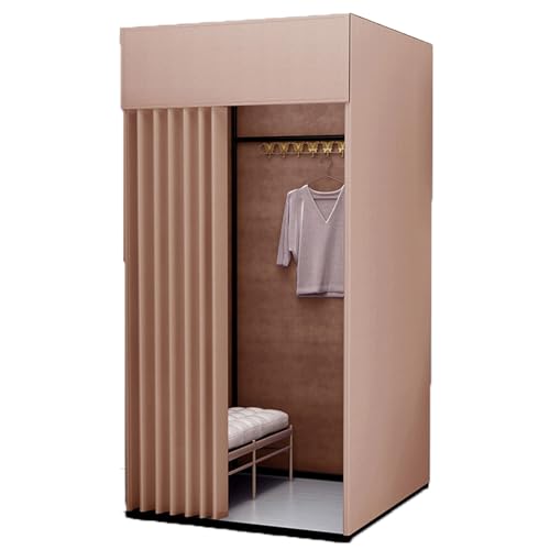 Qxmiguel Prüfraum Shopping Mobile Umkleidekabine Tragbarer Boden-Umkleideraum Bekleidungsgeschäft Umkleidekabine Einfach zu montieren Sichtschutz Umkleidezimmer(Light Coffee,L) von Qxmiguel