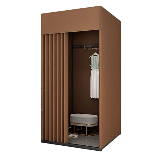 Qxmiguel Prüfraum Temporäre Mobile Umkleidekabine, Ankleidezimmer Compatible with Bekleidungsgeschäfte tragbare Faltbare with Einkaufen im Freien 3 Größen Umkleidezimmer(Dark Brown,L) von Qxmiguel