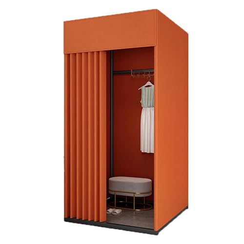 Qxmiguel Prüfraum Temporäre Mobile Umkleidekabine, Ankleidezimmer Compatible with Bekleidungsgeschäfte tragbare Faltbare with Einkaufen im Freien 3 Größen Umkleidezimmer(Orange,M) von Qxmiguel