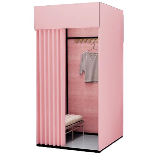Qxmiguel Prüfraum Tragbare Mobile Umkleidekabine Bekleidungsgeschäft Abnehmbarer Raumteiler Ankleideraum Bodenstehender Typ Temporärer Umkleideraum Umkleidezimmer(Rose,80 * 80cm) von Qxmiguel