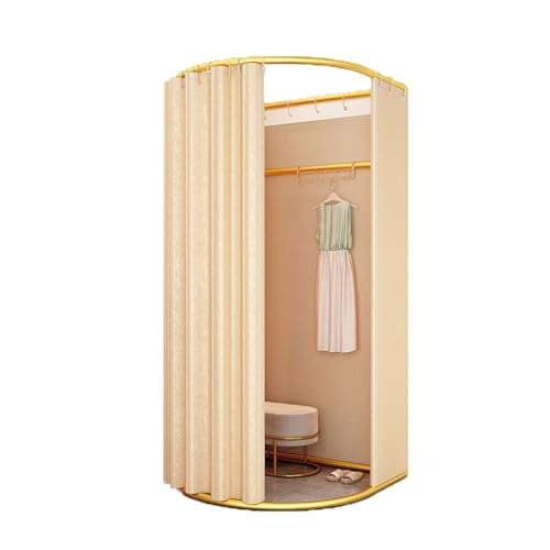 Qxmiguel Prüfraum Tragbarer Umkleideraumboden mobiler Ankleideraum Faltbarer Sichtschutz Compatible with Bekleidungsgeschäfte Einkaufen Umkleidezimmer(Beige,100x95cm) von Qxmiguel