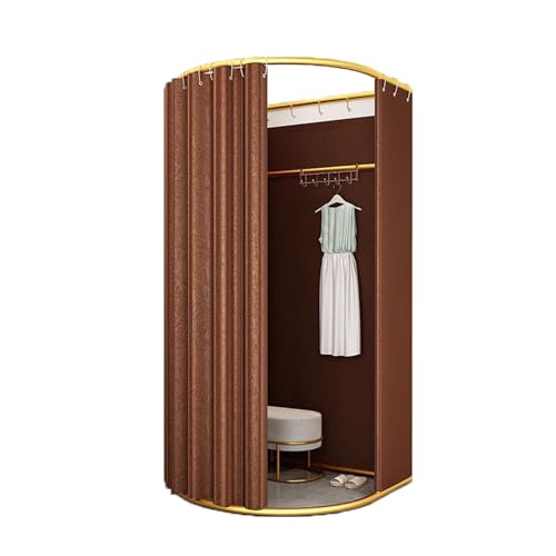 Qxmiguel Prüfraum Tragbarer Umkleideraumboden mobiler Ankleideraum Faltbarer Sichtschutz Compatible with Bekleidungsgeschäfte Einkaufen Umkleidezimmer(Brown B,100x95cm) von Qxmiguel
