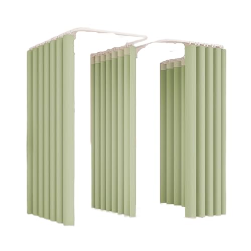 Qxmiguel Prüfraum U-förmiger Ankleideraum, Bekleidungsgeschäft, Gleitschienen-Trennwand, Umkleidekabine, Ecke, gebogener Ankleidevorhang, Umkleidekabine Umkleidezimmer(Cyan,2.2 * 2.7m) von Qxmiguel