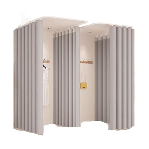 Qxmiguel Prüfraum U-förmiger Ankleideraum, Bekleidungsgeschäft, Gleitschienen-Trennwand, Umkleidekabine, Ecke, gebogener Ankleidevorhang, Umkleidekabine Umkleidezimmer(Grey,1.1 * 2.7m) von Qxmiguel