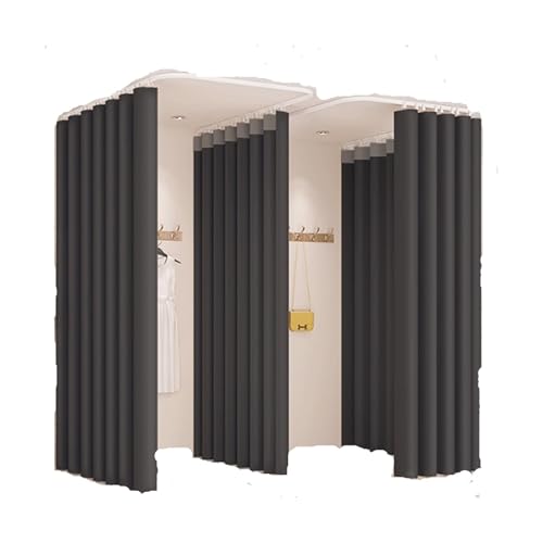 Qxmiguel Prüfraum U-förmiger Ankleideraum, Bekleidungsgeschäft, Gleitschienen-Trennwand, Umkleidekabine, Ecke, gebogener Ankleidevorhang, Umkleidekabine Umkleidezimmer(Svart,1.8 * 2.7m) von Qxmiguel