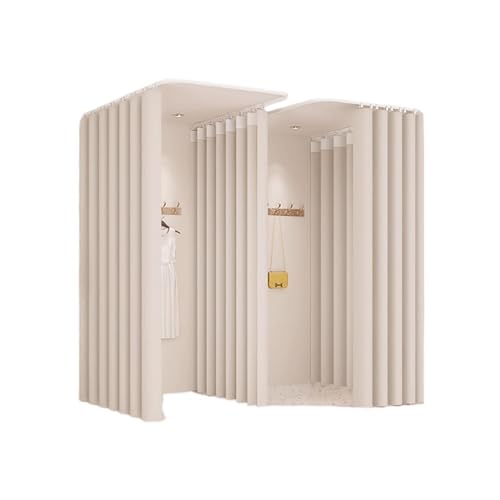 Qxmiguel Prüfraum Umkleidekabine Bekleidungsgeschäft U-förmiger Gleitschienen-Trennwandschirm Ankleidezimmerecke Gebogener Ankleidevorhang Umkleidekabine Umkleidezimmer(Color1,1.8 * 2.7m) von Qxmiguel