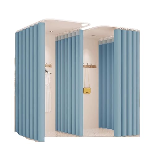 Qxmiguel Prüfraum Umkleidekabine Bekleidungsgeschäft U-förmiger Gleitschienen-Trennwandschirm Ankleidezimmerecke Gebogener Ankleidevorhang Umkleidekabine Umkleidezimmer(Color3,1.8 * 2.7m) von Qxmiguel