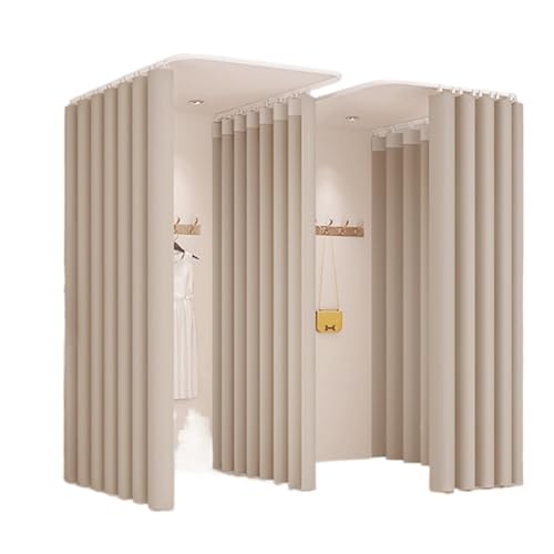 Qxmiguel Prüfraum Umkleidekabine Bekleidungsgeschäft U-förmiger Gleitschienen-Trennwandschirm Ankleidezimmerecke Gebogener Ankleidevorhang Umkleidekabine Umkleidezimmer(Color4,1.8 * 2.7m) von Qxmiguel