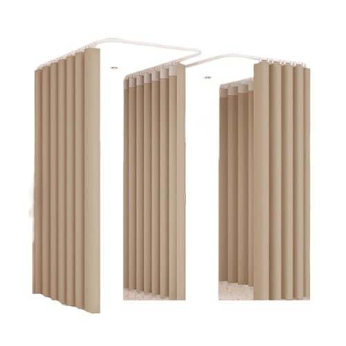 Qxmiguel Prüfraum Umkleidekabine Bekleidungsgeschäft U-förmiger Gleitschienen-Trennwandschirm Ankleidezimmerecke Gebogener Ankleidevorhang Umkleidekabine Umkleidezimmer(Color5,1.8 * 2.7m) von Qxmiguel