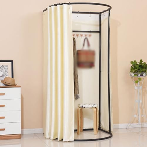 Qxmiguel Prüfraum Umkleidekabine Compatible with Bekleidungsgeschäfte, Bügeleisen, Mobile Umkleidekabine, tragbar, abnehmbar, Sichtschutz Compatible with den Einkauf Umkleidezimmer(Beige) von Qxmiguel