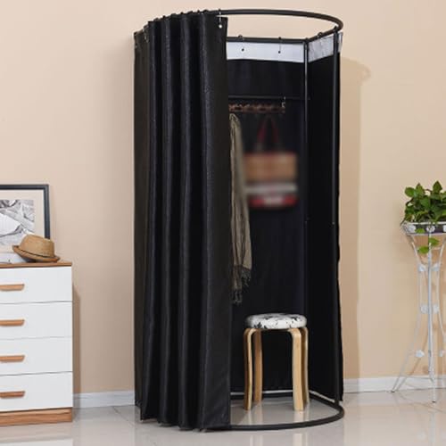 Qxmiguel Prüfraum Umkleidekabine Compatible with Bekleidungsgeschäfte, Bügeleisen, Mobile Umkleidekabine, tragbar, abnehmbar, Sichtschutz Compatible with den Einkauf Umkleidezimmer(Black A) von Qxmiguel