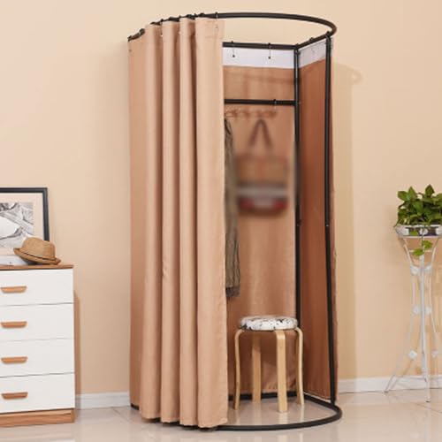 Qxmiguel Prüfraum Umkleidekabine Compatible with Bekleidungsgeschäfte, Bügeleisen, Mobile Umkleidekabine, tragbar, abnehmbar, Sichtschutz Compatible with den Einkauf Umkleidezimmer(Light Coffee) von Qxmiguel