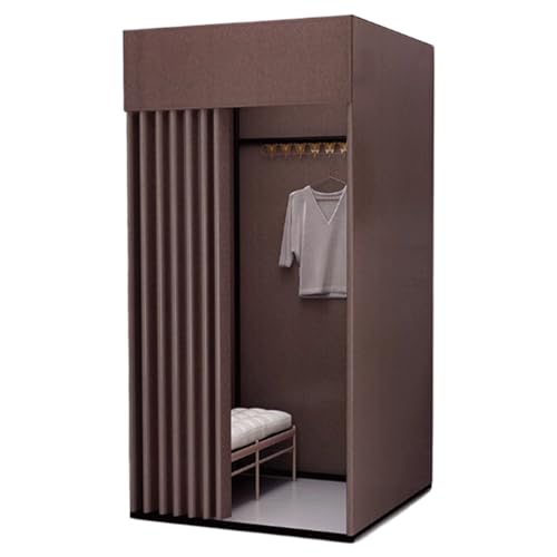 Qxmiguel Prüfraum Umkleidekabine abnehmbar Compatible with Bekleidungsgeschäft tragbar mit Sichtschutz Einkaufszentrum temporärer Ankleideraum Umkleidezimmer(CAF�,100 * 80cm) von Qxmiguel
