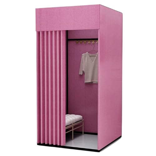 Qxmiguel Prüfraum Umkleidekabine abnehmbar Compatible with Bekleidungsgeschäft tragbar mit Sichtschutz Einkaufszentrum temporärer Ankleideraum Umkleidezimmer(Rose,80 * 80cm) von Qxmiguel