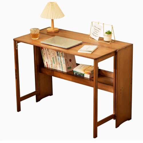 Qxmiguel Tabelle Faltbare große Desktop -Studie Tisch Home Computer Tabelle Schreibtisch Büro Schreibtisch Höhe 35 cm (braun) von Qxmiguel