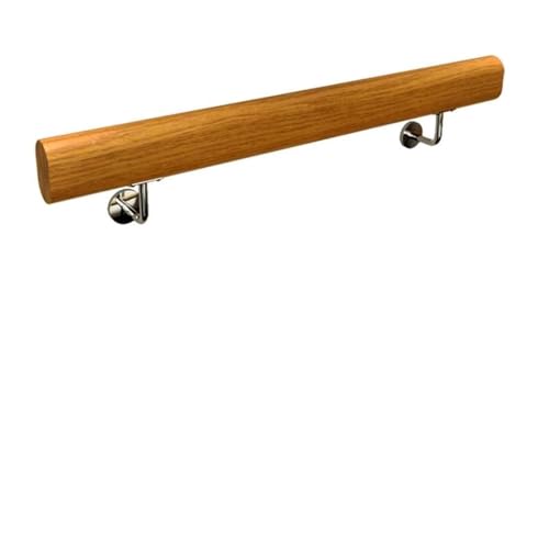 Qxmiguel Treppenhandlauf Geländer Massivholz Treppengeländer Geländer Anti-Rutsch-Sicherheit mit Metallhalterungen Treppe for Korridor(150cm) von Qxmiguel