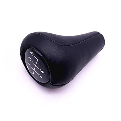 Qxryzp 5 6-Gang-Schaltknauf aus Leder, for, E28 E30 E32 E34 E36 E38 E39 E46 X1 X3 X5 Z1 Z3 Z4 Pen POMO Shifter Stick Lever Headball Schaltknauf(BLACK 5-speed) von Qxryzp