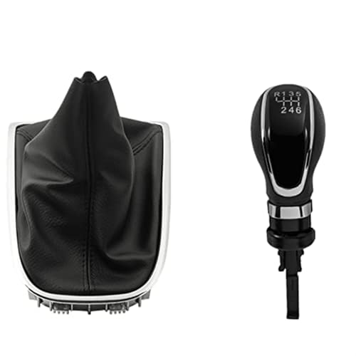 Qxryzp Auto MT Schaltknauf Hebel Stick Gamasche Kofferraum Abdeckung Kragen, for Buick, for Excelle GT/XT, for Opel, for Astra 2009-2014 Schaltknauf(BLACK 6 Speed Combo) von Qxryzp