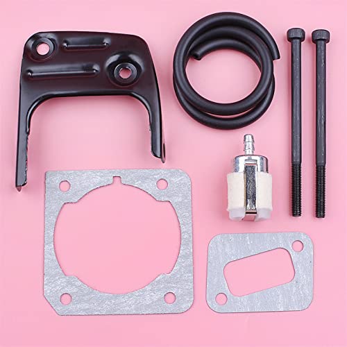Qxryzp Dichtung for Auspufftopf-Bolzenhalterung, for Husqvarna, 340 345 346XP 350 353 Kraftstofffilterleitungssatz Kettensäge Ersatzwerkzeugteil Kettensägen-Schalldämpfer-Kit von Qxryzp