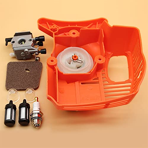 Qxryzp Rückstoßstarter Vergaser Luftfiltersatz Trimmer Kantenschneider Unkrautvernichter, for STIHL, FS55 FS46 FS45 FS38 FC55 HL45 KM55 FS 55 41401200619 41401242800 von Qxryzp