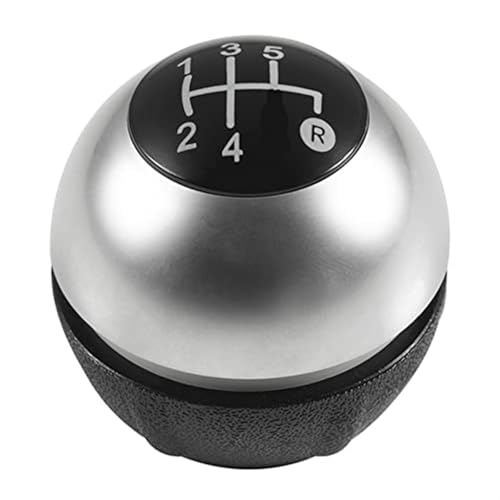 Qxryzp Schaltknauf, for Fiat, 500 500C 2007 2008 2009 2010 2011 2012 2013 2014 2015 2016 2017 2018 Chrom Gamasche Kofferraumabdeckung Schaltknauf(BLACK 5 Speedc) von Qxryzp