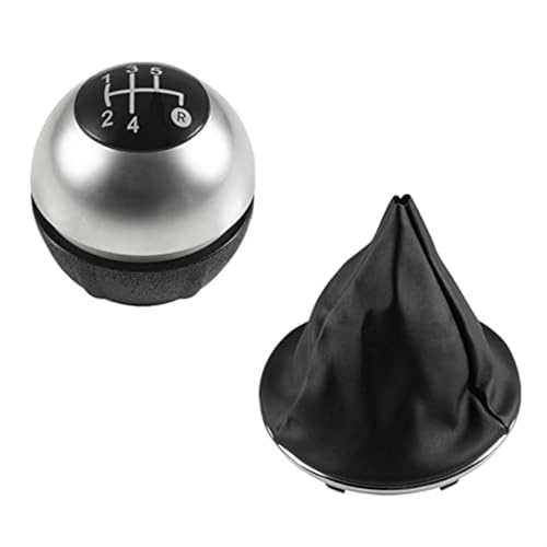 Qxryzp Schaltknauf, for Fiat, 500 500C 2007 2008 2009 2010 2011 2012 2013 2014 2015 2016 2017 2018 Chrom Gamasche Kofferraumabdeckung Schaltknauf(BLACK 5 Speedc+d) von Qxryzp