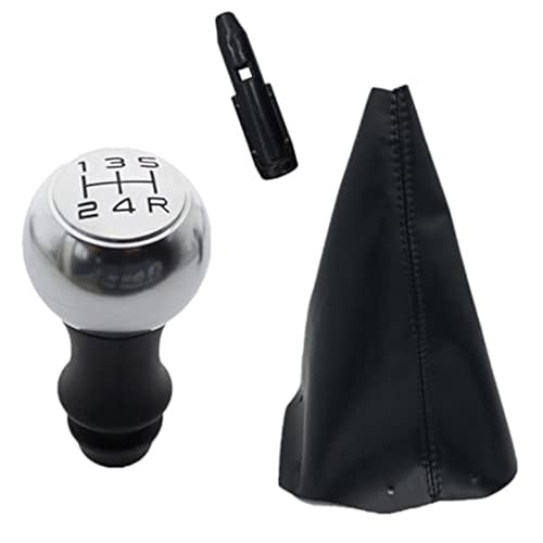 Qxryzp Schaltknauf, for Peugeot, 307 308 106 107 205 206 306 406, for Citroen, for Picasso C1 C2 C4 C5 Leder-Schaltknauf Gamasche Kofferraumabdeckung Schaltknauf(BLACK K0029) von Qxryzp