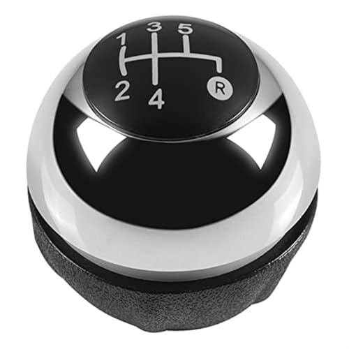 Qxryzp Schaltknauf, verchromter, Gamasche, Kofferraumabdeckung, for Fiat, 500 500C 2007 2008 2009 2010 2011 2012 2013 2014 2015 2016 2017 2018 Schaltknauf(BLACK 5speed B) von Qxryzp