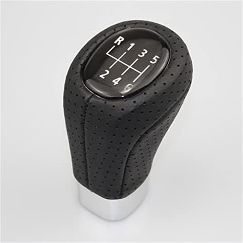 Qxryzp Schaltknauf 5/6 Gang Auto Kopf Leder Stick Schalthebel Handball, for, for, 1' 3' E81 E82 E90 E91 E92 Schaltknauf(BLACK 6 Speed) von Qxryzp