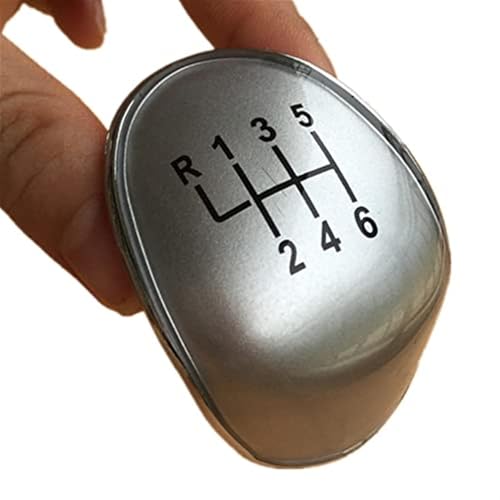 Qxryzp Schaltknauf Abzeichen Emblem Kappe Abdeckung 5/6 Geschwindigkeit für, for Focus, MK2 MK3, for Fiesta, MK7 C-max B-max for Galaxy for Kuga Schaltknauf(Silver 6speed) von Qxryzp