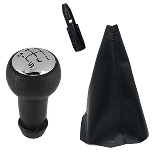 Qxryzp Schaltknauf Leder Gamasche Kofferraumabdeckung Fall, for Peugeot, 307 308 106 107 205 206 306 406, for Citroen, for Picasso C1 C2 C4 C5 Schaltknauf(BLACK K0044) von Qxryzp