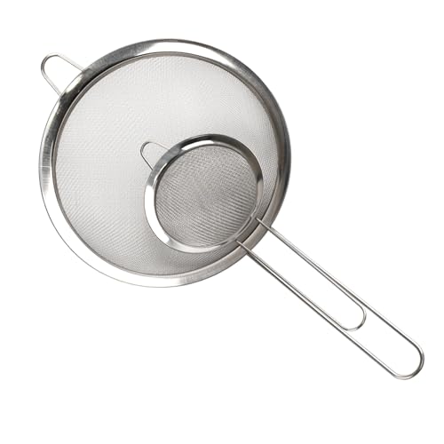 Küchensieb,2 Stk Edelstahl Sieb Küchensieb Set,Feines Sieb Küchensieb,Feinmaschensiebe,für Kochen,Quinoa,Mehl,Reis,Puderzucker,Tee von Qxsuse