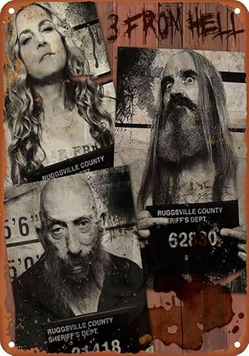 Qyhdnhjslo 3 Three from Hell - Rob Zombie Poster Blechschild Metall Vintage Blechschilder Bar Cafe Home Wall Decor Retro Poster 20,3 x 30,5 cm von Qyhdnhjslo