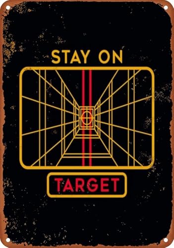 Star Wars - Stay on Target Poster Blechschild Metall Vintage Blechschilder Bar Cafe Home Wanddekoration Retro Poster 20,3 x 30,5 cm von Qyhdnhjslo