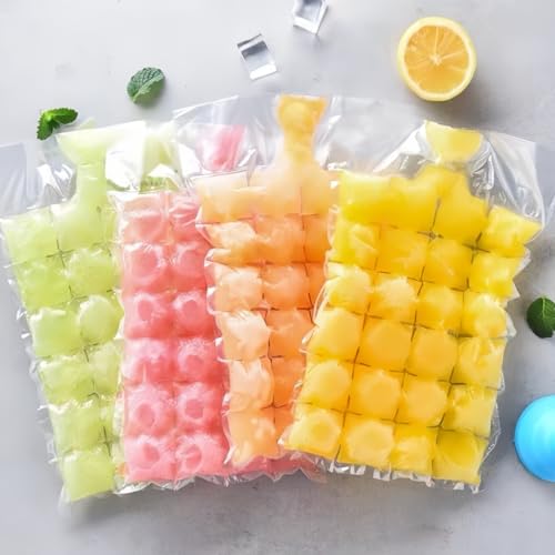 Qyjhska 100 Eispacks, Einweg-Eispacks mit Silikontrichter, Joghurt, Eiswürfel, Steinzucker, Eis, Partygeschenke (100-teiliges Set) von Qyjhska
