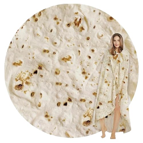 Qyljeiwred Burritos Tortilla-Decke, Burrito-Überwurfdecke, gemütliche Flanell-Burritos-Überwurfdecke, runde Decke, doppelseitige riesige Tortilla-Decke, weiche Decke Qyljeiwred Burritos Tortilla-Decke, Burrito-Überwurfdecke, gemütliche Flanell-Burritos-Überwurfdecke, runde Decke, doppelseitige riesige Tortilla-Decke, weiche Decke von Qyljeiwred