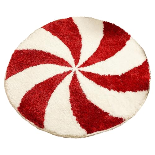 Qyljeiwred Weihnachtsteppich – 61 x 61 cm rutschfeste Schlafzimmermatte, weicher Weihnachtsbodenteppich für Wohnzimmer, Schlafsaal, Küche, Badezimmer, Esszimmer, Eingang, Couchtisch, Dusche von Qyljeiwred