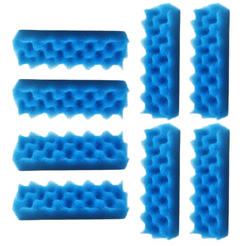 Qzbhct 8 Stück Aquarium-Bioschwamm blaue Schaumstoff-Filtereinsätze kompatibel mit Hagen Fluval 206, 207, 306, 307 Filtersystemen von Qzbhct