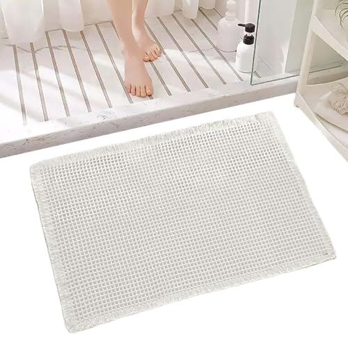 Badematte, Badematte, Duschmatte, 17 x 24 Zoll, Waffle Textured Quick Dry mit rutschfester Rückseite, super saugfähig und waschbar, für Röhre im Eingangsbereich der Küche von Qzdtue