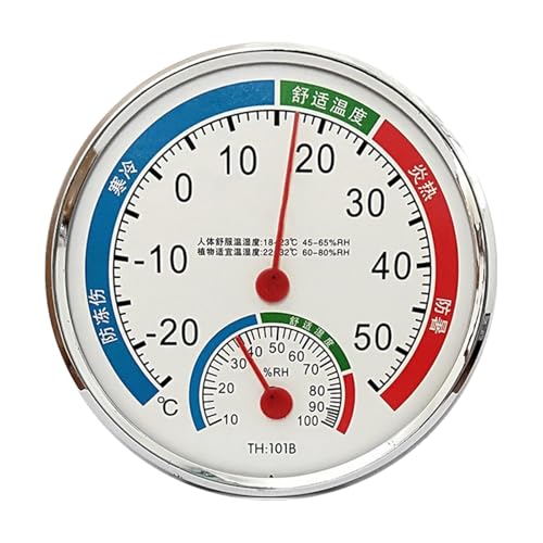 Feuchtigkeitsmonitor, Temperaturanzeige, Analog-Thermometer, 5,12 Zoll, kein Akku mit klarem Display, ideal für Greenhouse Basement Bathroom Kitchen Bedroom Storage Planting Room Use Feuchtigkeitsmonitor, Temperaturanzeige, Analog-Thermometer, 5,12 Zoll, kein Akku mit klarem Display, ideal für Greenhouse Basement Bathroom Kitchen Bedroom Storage Planting Room Use von Qzdtue