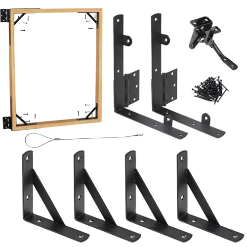 Gate Hardware Kit, Zaunbrücke, Türlattenhalter, Heavy-Duty Mounting Components, komplette Installationslösung für Holz, Korral, Garten, Schuppen, Pool, Home Driveway Deck Entryway Gate Hardware Kit, Zaunbrücke, Türlattenhalter, Heavy-Duty Mounting Components, komplette Installationslösung für Holz, Korral, Garten, Schuppen, Pool, Home Driveway Deck Entryway von Qzdtue