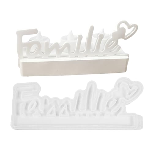 German Word Silikonform, Home Family Slogan Resin Molds 7,5 x 19 cm, Smooth Inspirational Letter Mould Sign, Home Decor for Birthday, Easter, Mother's Day von Qzdtue