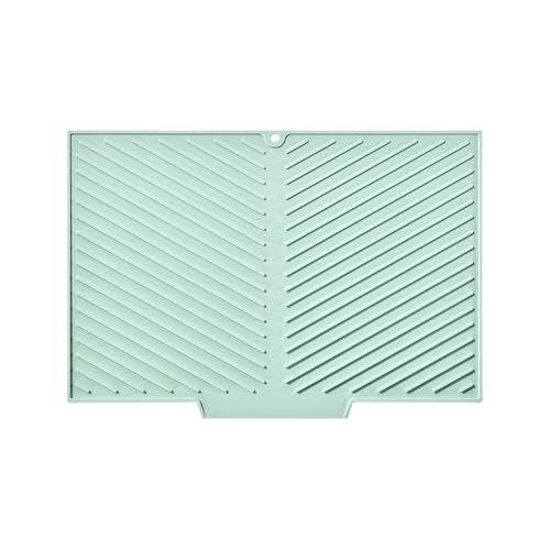Kitchen Drying Matte, Silikon-Pad, nicht haftend, Hitzeschutz, 35,7 cm (14,57 Zoll) Schnellabfluss zum Abwaschen von Utensilien, Schutzabdeckungen, zum Organisieren von im täglichen Gebrauch von Qzdtue