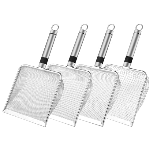 Soil Sifter for Gardening, Potting Sieve Scoop, Composting Mesh Tool Set, 40 x 14 x 14 x 7 cm, 4-teiliges Handheld-Design, ergonomischer Griff, Strandkampf, Landschaftsbau von Qzdtue