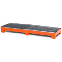 RR Industrietechnik Auffangwanne aus Stahl für 4x 200 Liter Fass mit Gitterrost BxTxH 2400x800x240 mm RAL 2004 reinorange RR Industrietechnik Auffangwanne aus Stahl für 4x 200 Liter Fass mit Gitterrost BxTxH 2400x800x240 mm RAL 2004 reinorange von R+R INDUSTRIETECHNIK