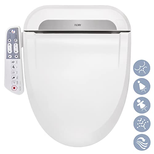 R FLORY FDB600 Intelligenter Smart Bidet Toilettensitz, wc dusche umweltfreundliche Energieeinsparung, beheizter Sitz japanische Toilette dusch wc Bidet aufsatz (Elongated-EU) von R FLORY