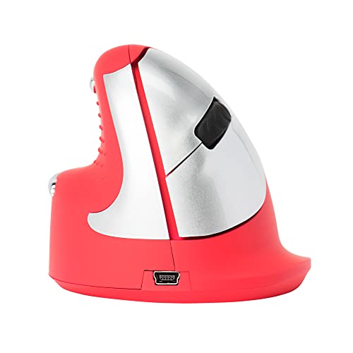 R-Go HE Sport - Ergonomische Maus - mittel (165-195mm) - linkshändig - Bluetooh - Rot, RGOHEREDL von R-Go Tools